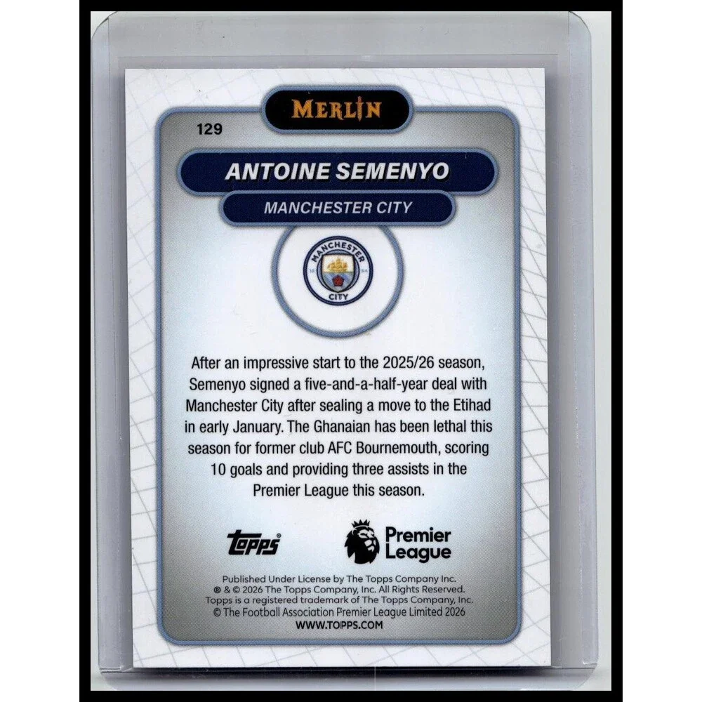 2026 Merlin Premier League #129 Antoine Semenyo Blue Mojo Refractor #/150
